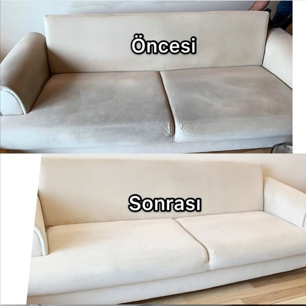Koltuk temizliği öncesi sonrası